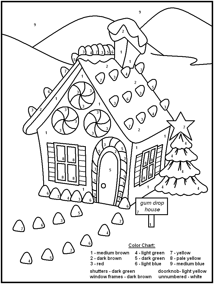 Free printable color by number coloring pages