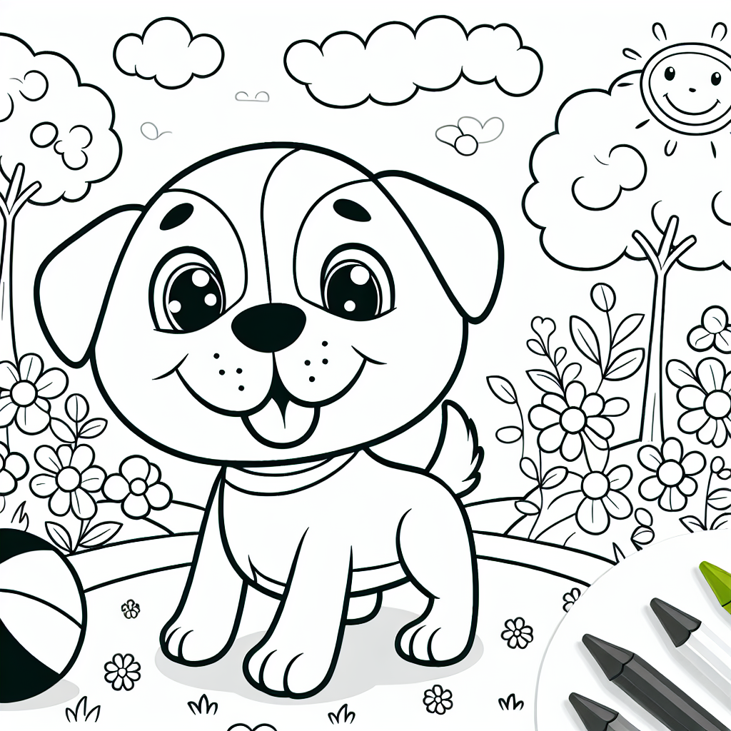 Dog coloring pages â custom paint by numbers