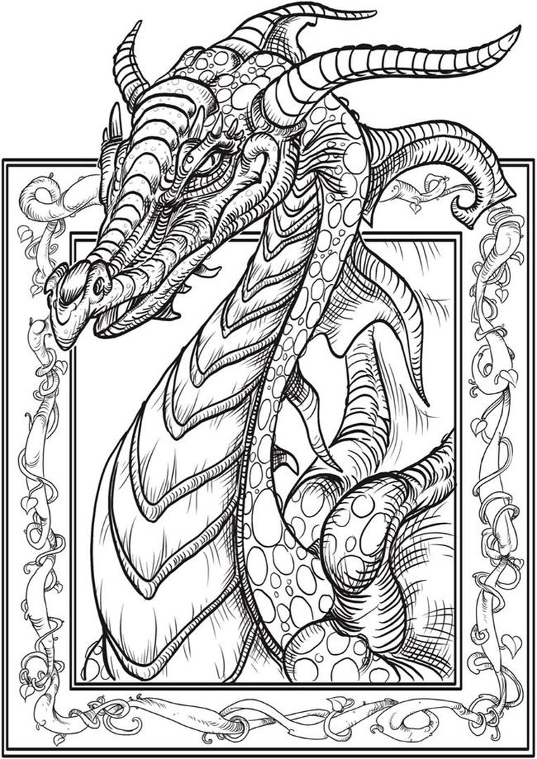 Free printable dragon coloring pages for adults