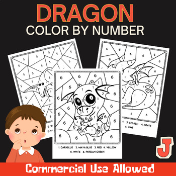 Dragon color by number pages enchanting coloring fun for all ages by jonasvvd