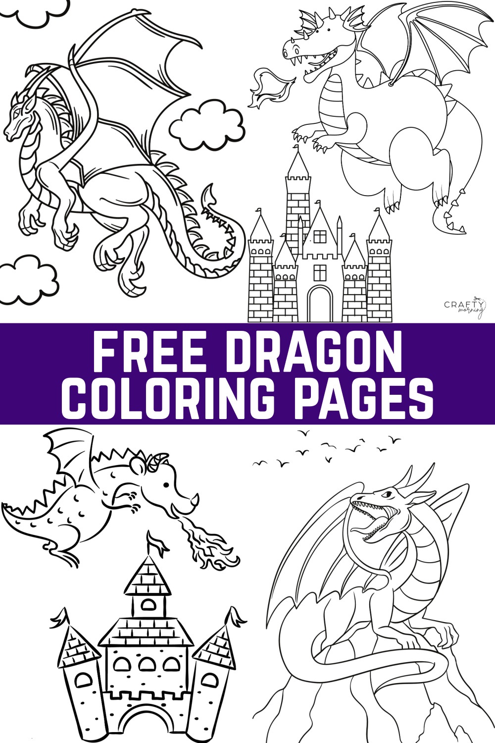 Free printable dragon coloring pages