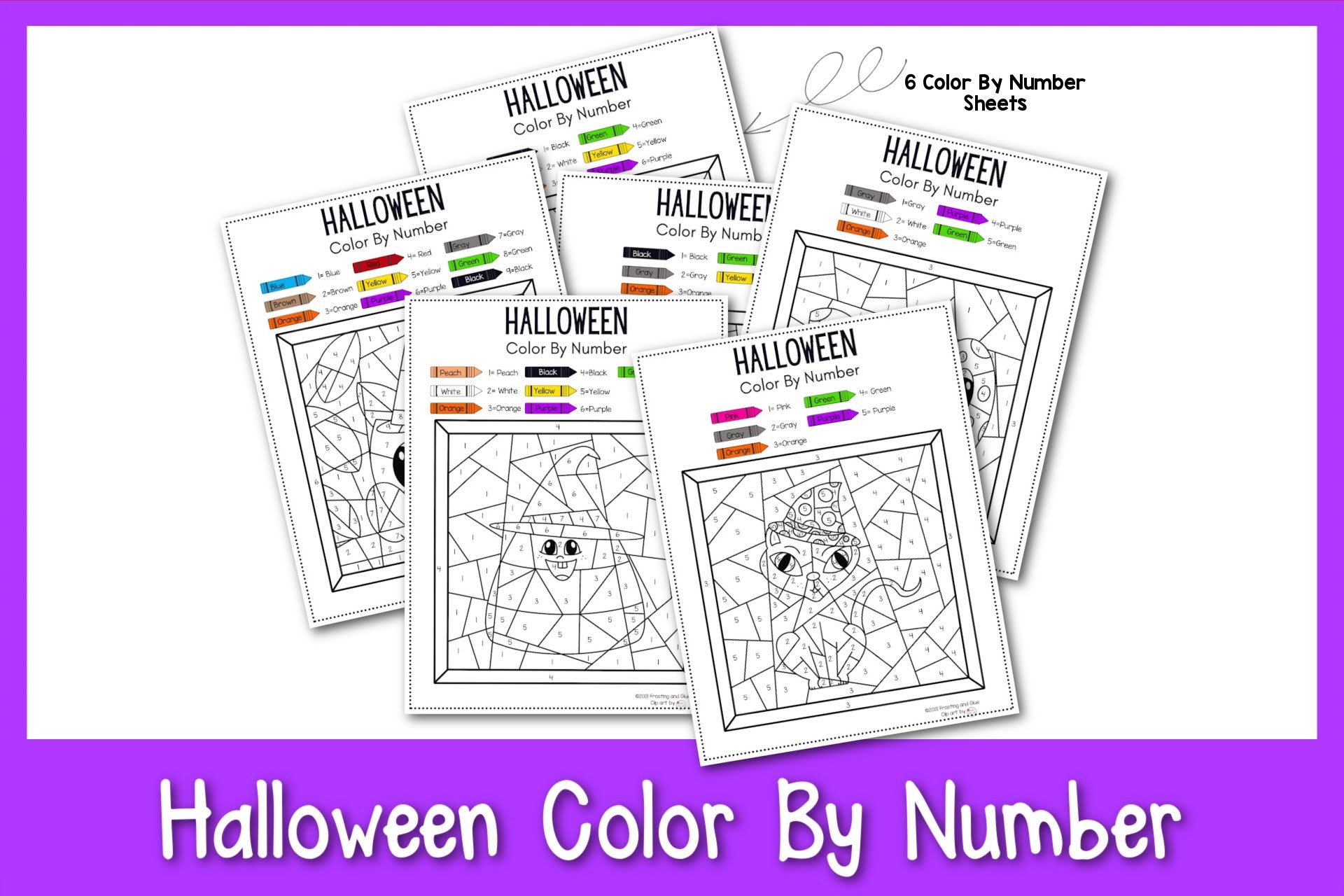 Halloween color by number