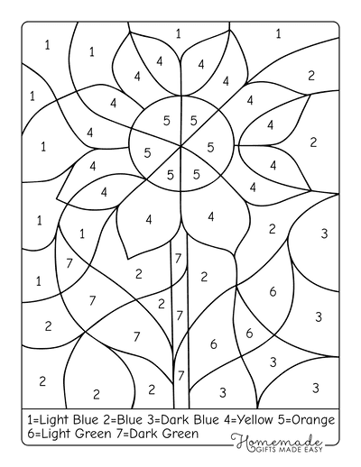 Free color by number printables for kids