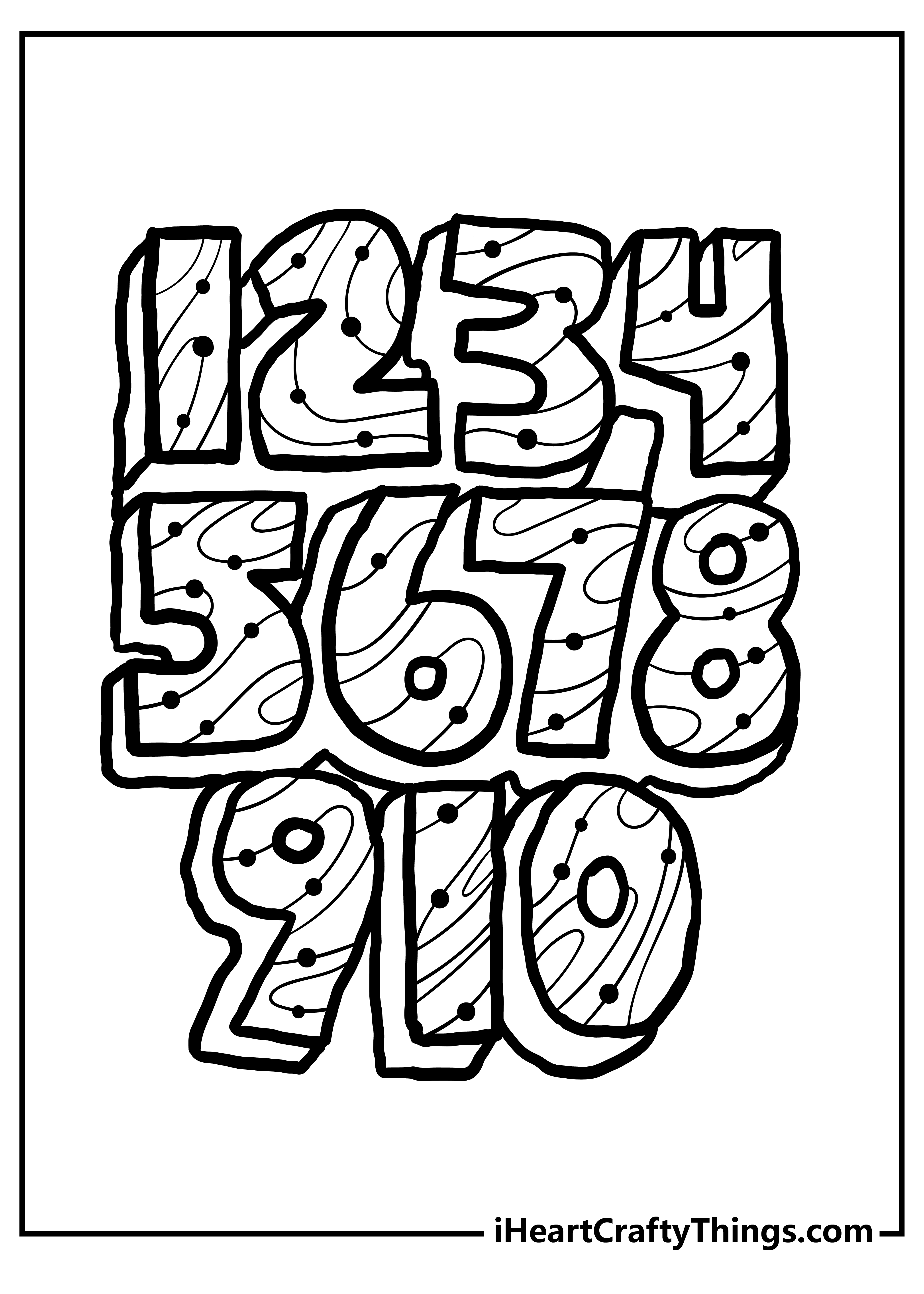 Number coloring pages free printables