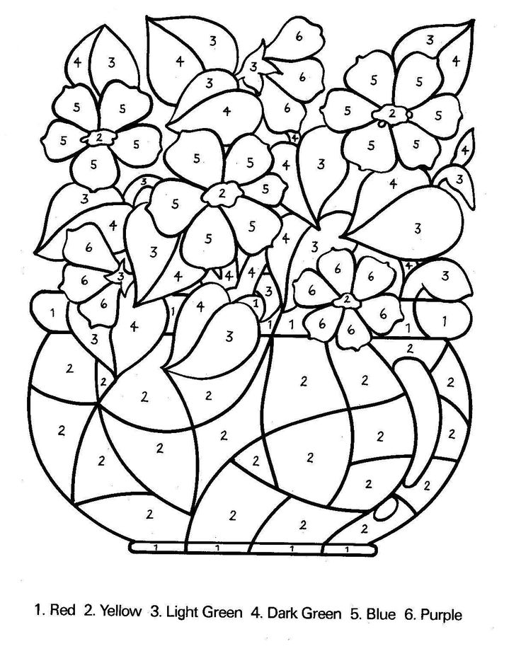 Free printable color by number coloring pages