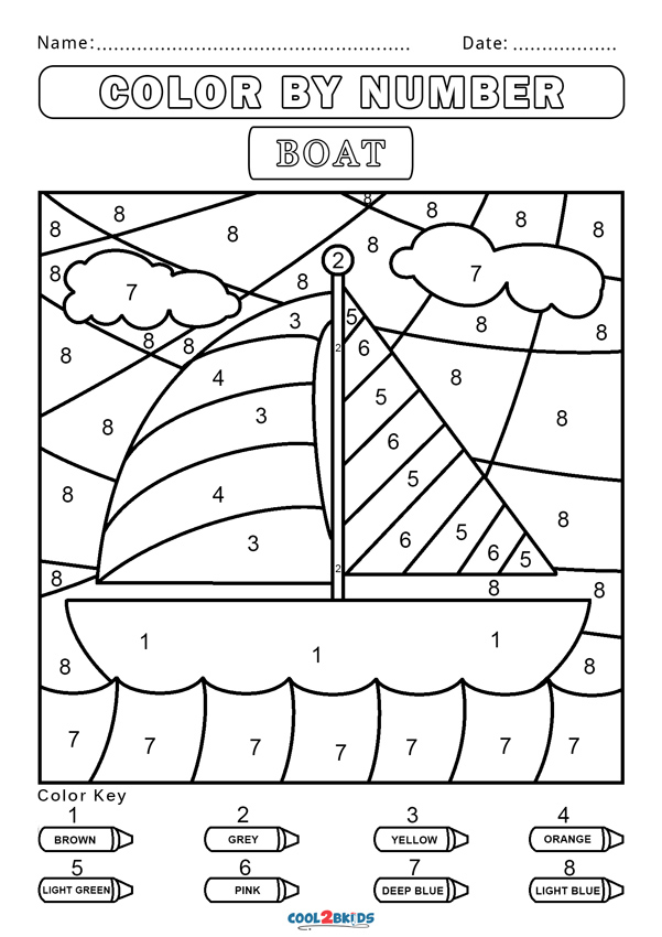 Free color by number worksheets