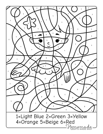 Free color by number printables for kids