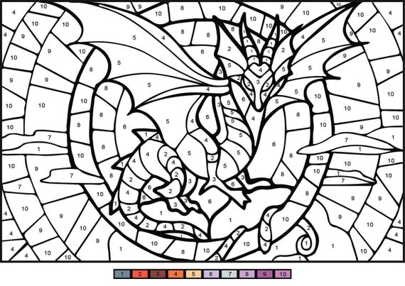 Mosaic color by number digital coloring pages book for kids printable activity bookcolor by number for toddlers homeschool activities