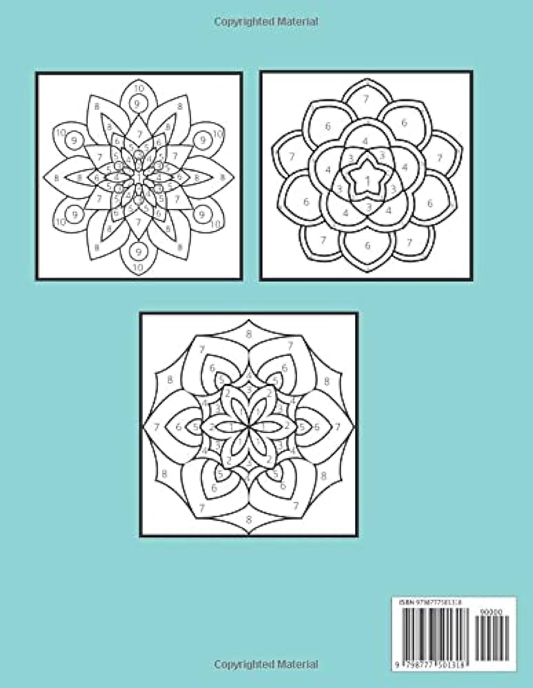 Mandala color by number for adults printable an adult color by number coloring book with mandala color by number fun easy and relaxing coloring pages adult relaxation house somun publishing