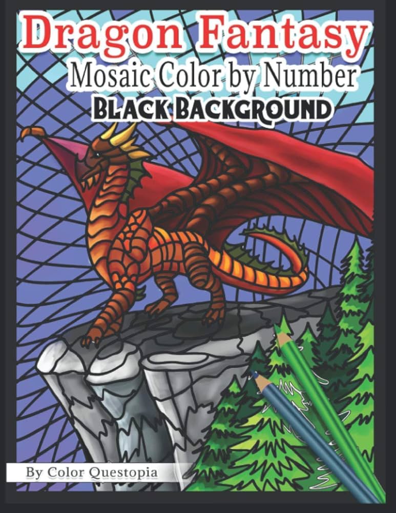 Dragon fantasy mosaic color by number