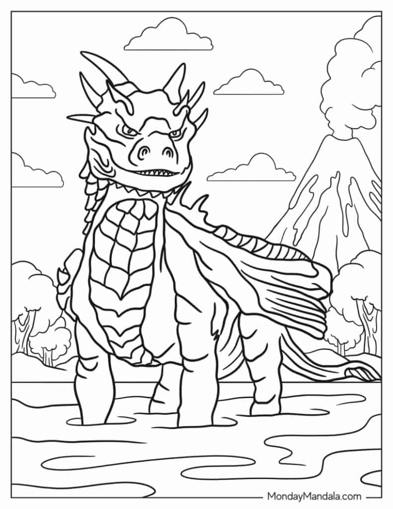 Dragon coloring pages free pdf printables