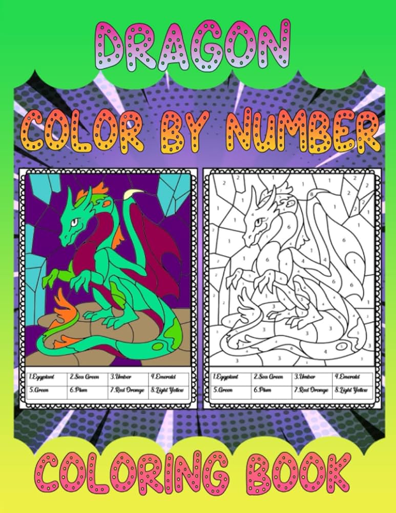 Dragon color by number coloring book beautiful dragon color by numbers coloring book for adult teens relief mindful meditation relaxation graves q books