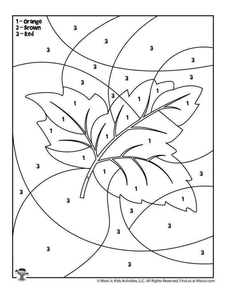 Fall leaf color by number for kids woo jr kids activities childrens publishing fall coloring sheets fall coloring pages leaf coloring