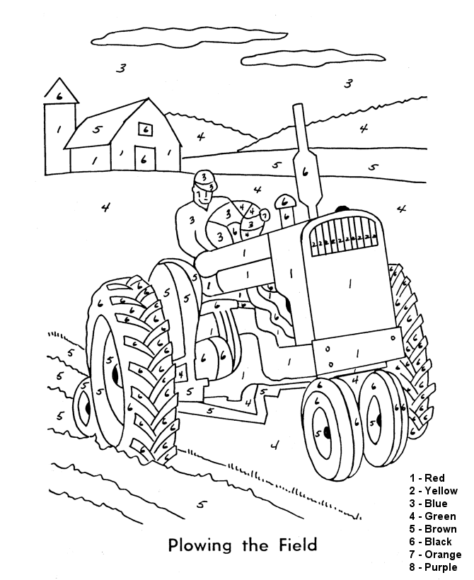 Color by number coloring page easy beginner follow the color numbers to color