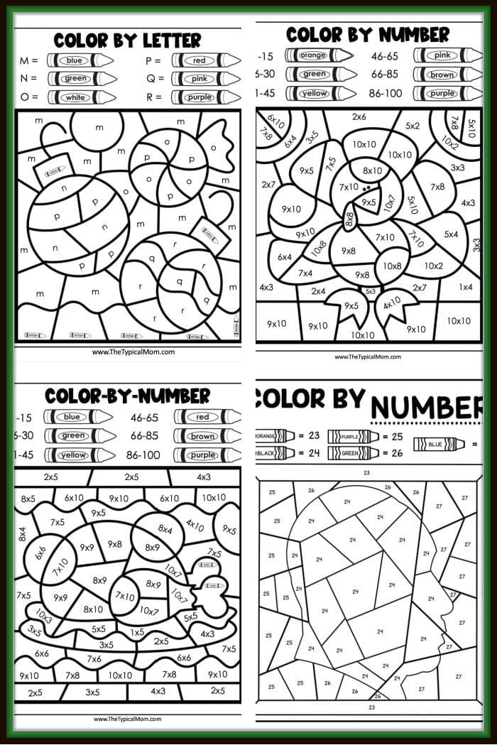 Color by number free printables