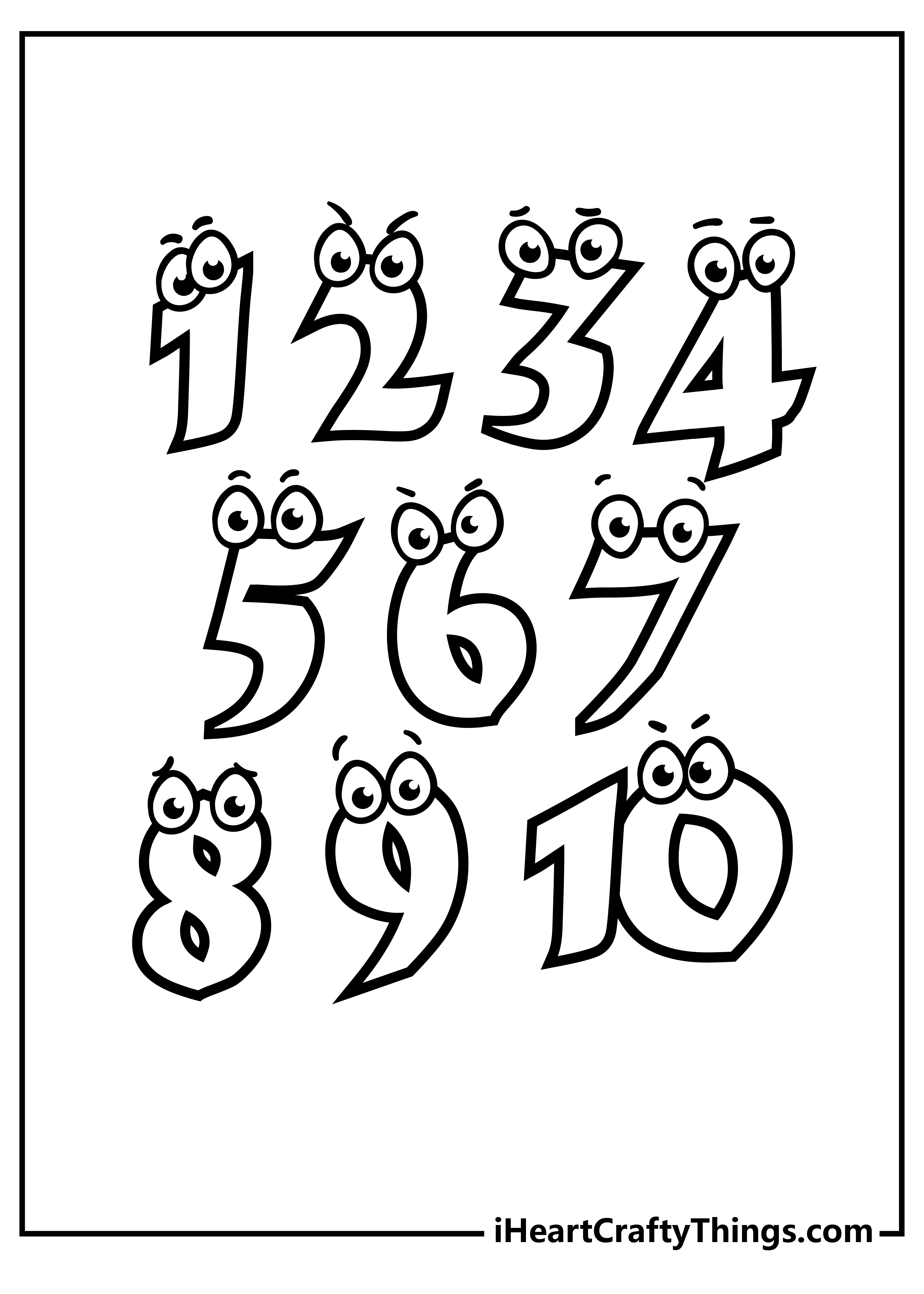 Number coloring pages free printables