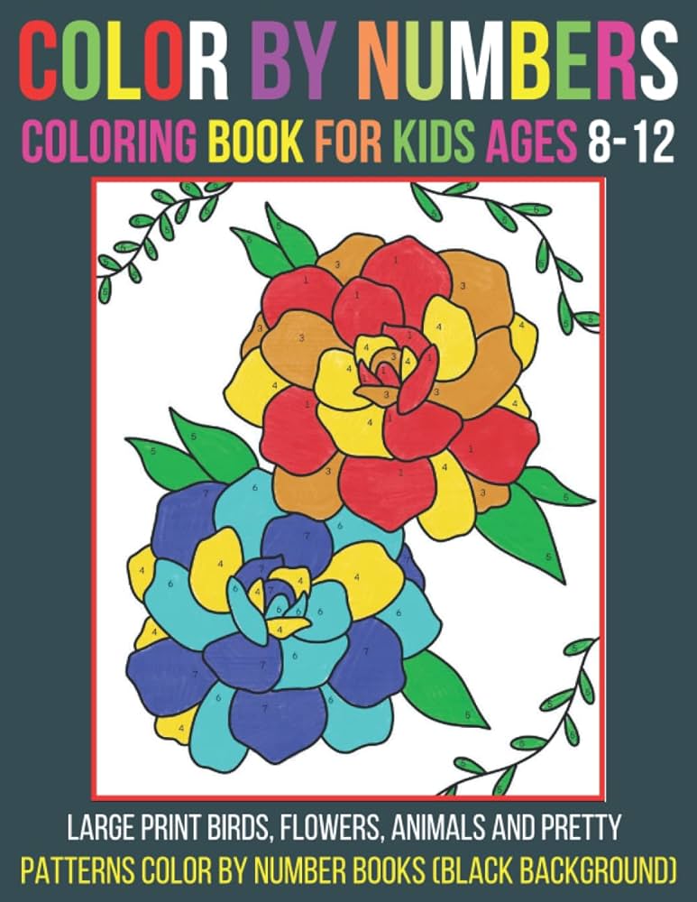 Color by numbers coloring book for kids ages