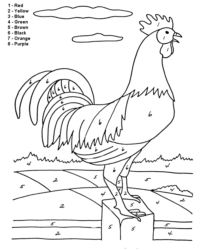 Color by number coloring page easy beginner follow the color numbers to color