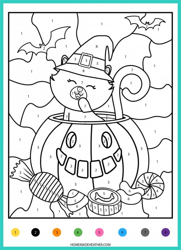 Free halloween color by number printables homemade heather