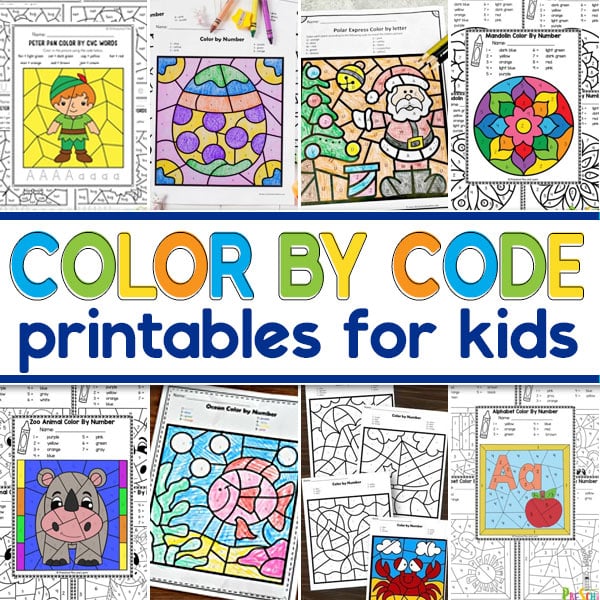 Tons of free color by code printables