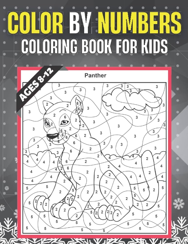Color by numbers coloring book for kids ages