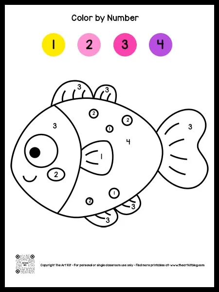 Color by number turtle coloring page free â the art kit