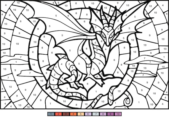 Mosaic color by number digital coloring pages book for kids printable activity bookcolor by number for toddlers homeschool activities