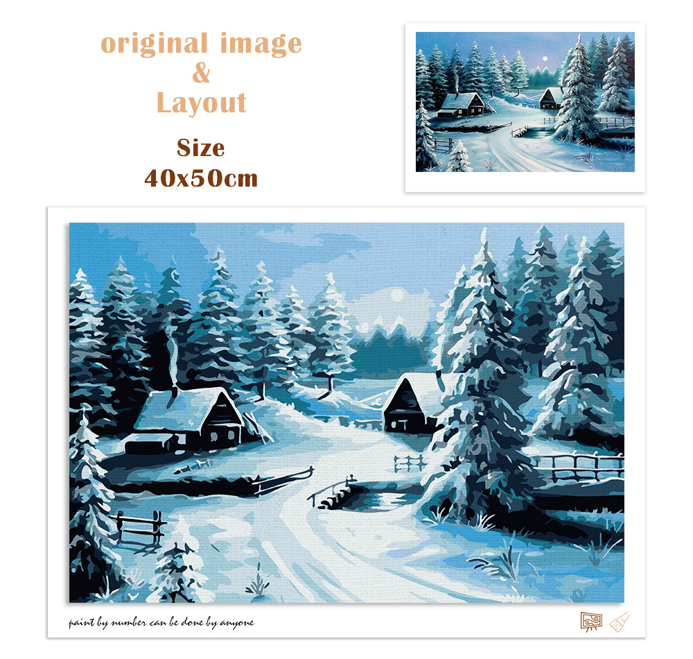 Painting paintings numbers landscapes painting winter landscape painting