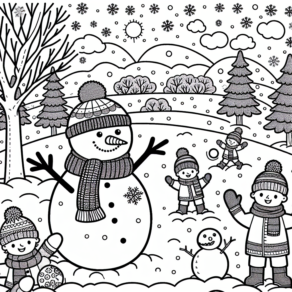 Winter coloring pages â custom paint by numbers