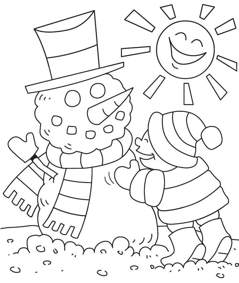 Free printable winter coloring pages for kids