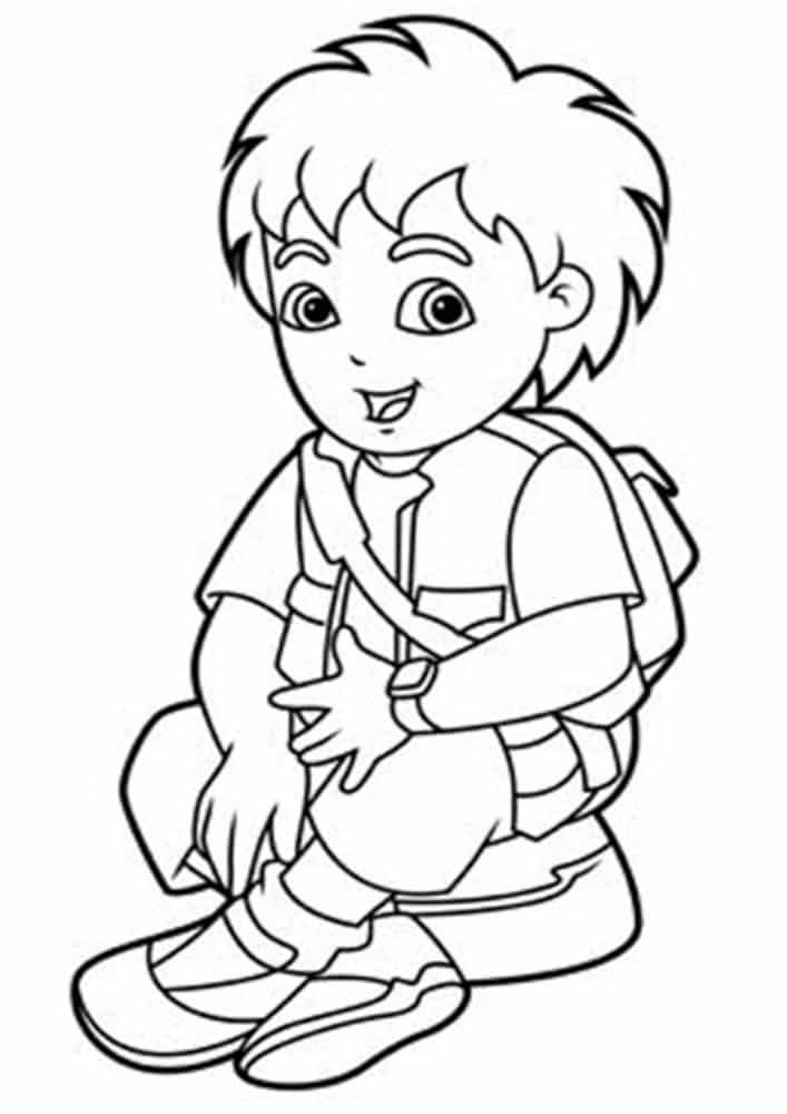 Free easy to print dora coloring pages