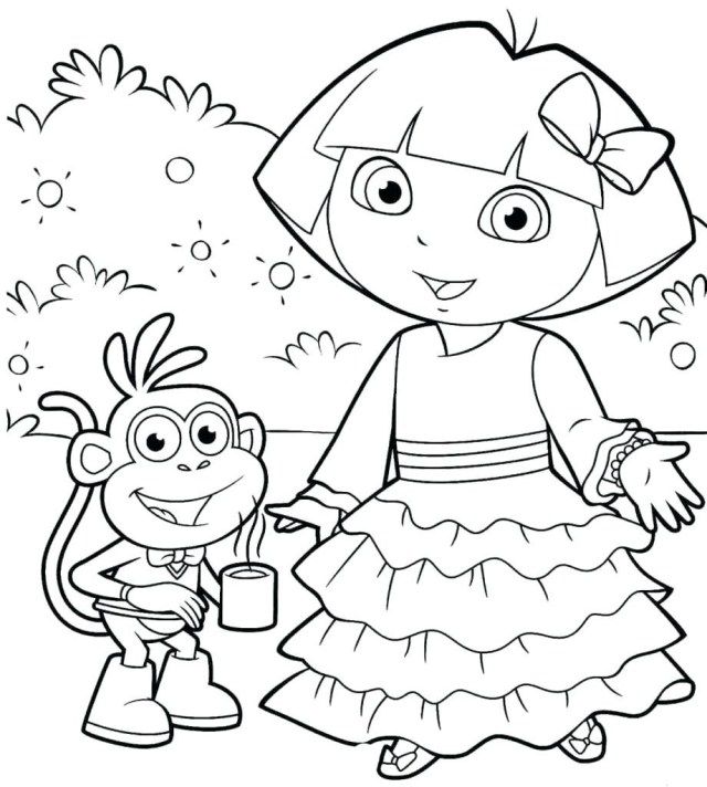 Great picture of dora coloring page