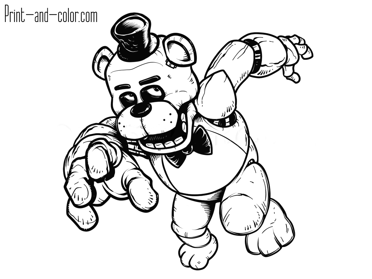 Five nights at freddys coloring pages print and color