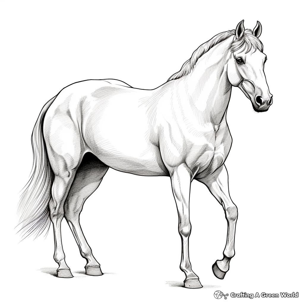 Horse realistic coloring pages