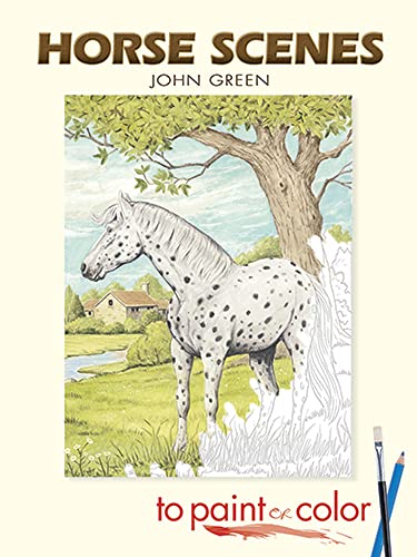 Horse scenes to paint or color dover art coloring book