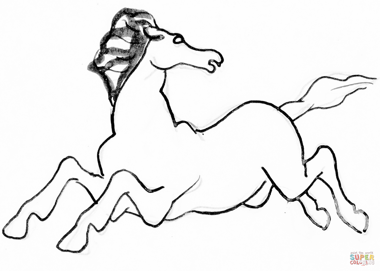 Jumping horse coloring page free printable coloring pages