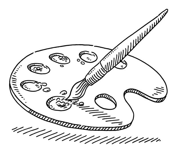 Artists palette symbol drawing stock illustration