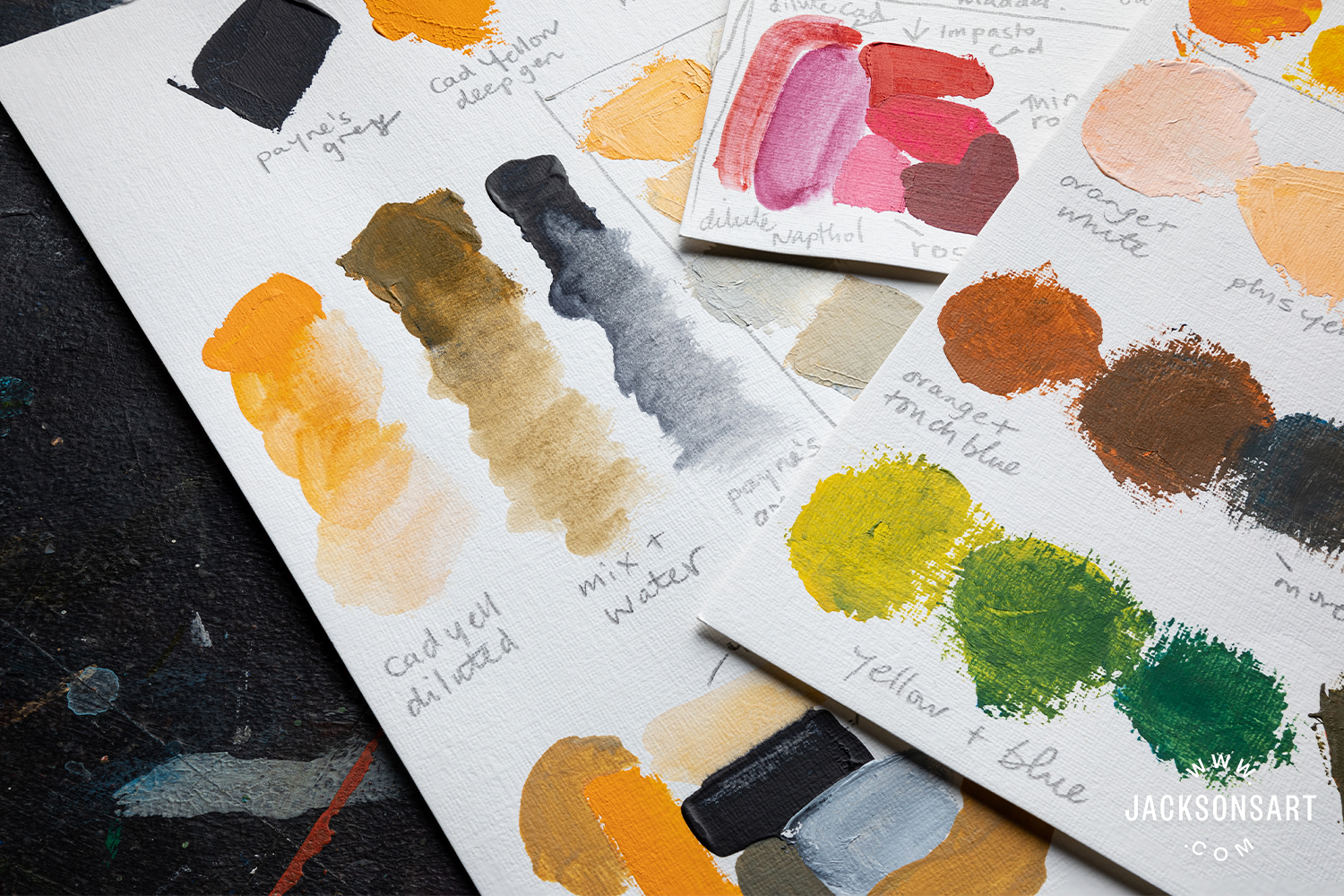Colour mixing warm colour palettes for painting in autumn