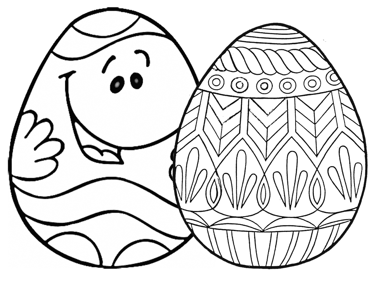 Places for free printable easter egg coloring pages