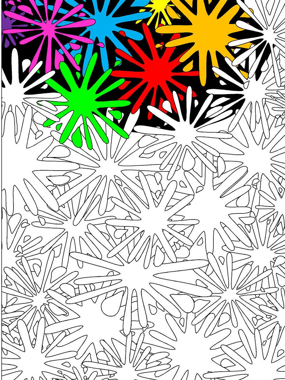 Paint splatters coloring page paint splatters coloring page adult coloring page printable coloring page downloadable page