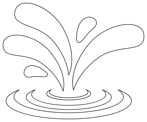 Water splash coloring page free printable coloring pages