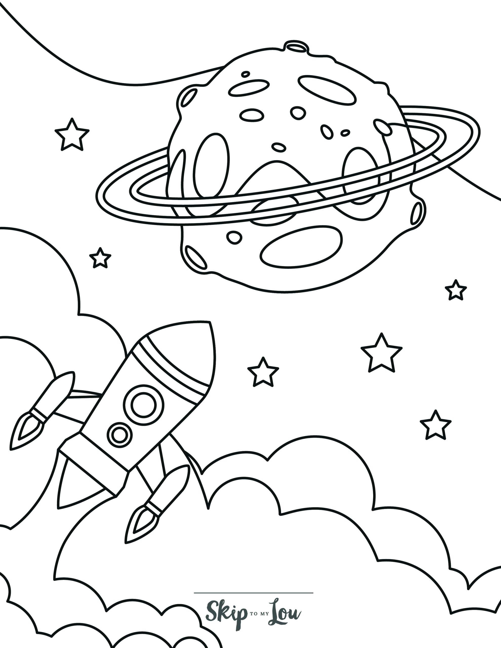 Space coloring pages