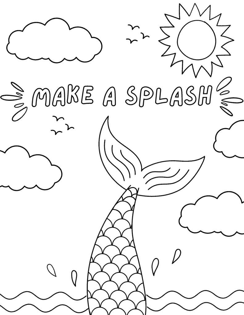 Free printable mermaid coloring pages for kids