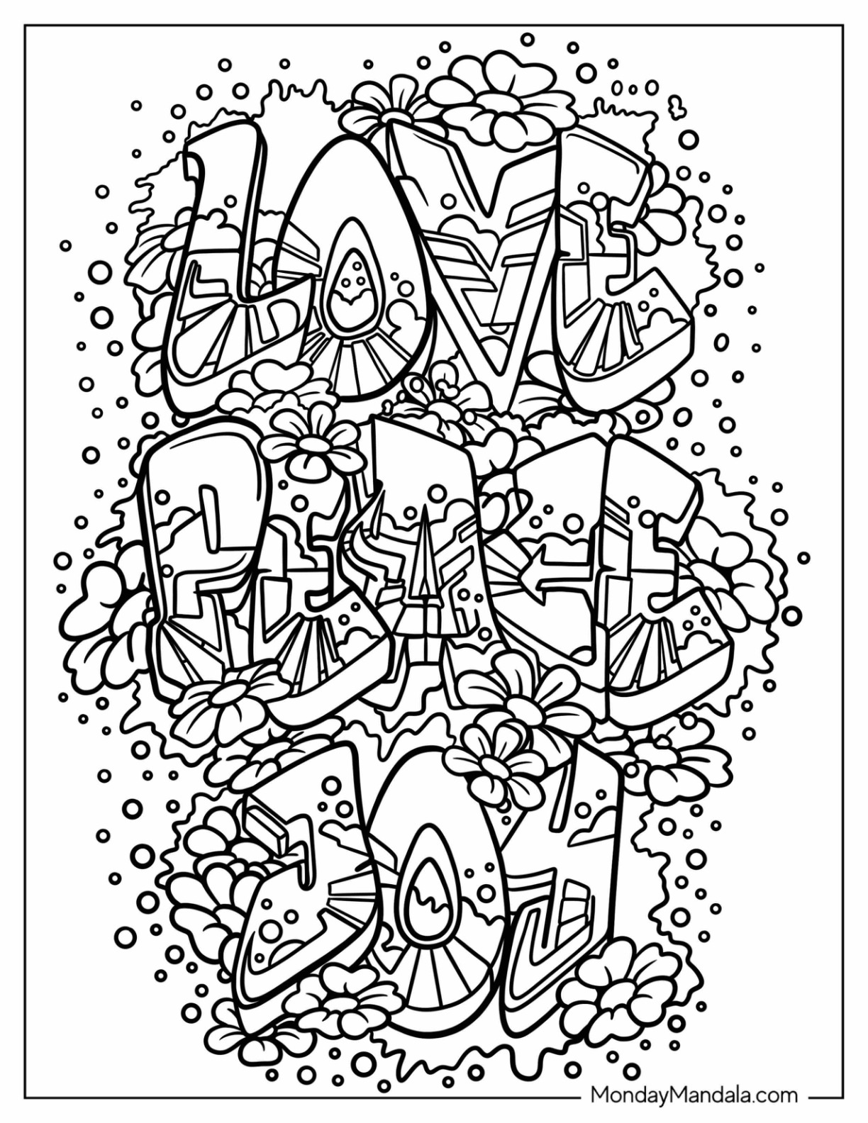 Graffiti coloring pages free pdf printables