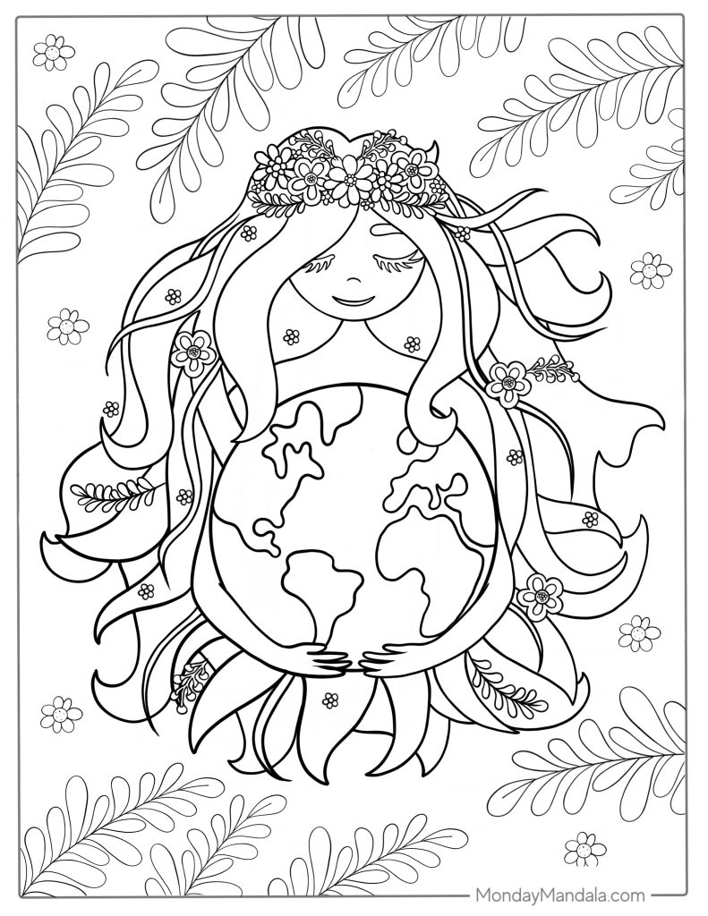 Earth coloring pages free pdf printables