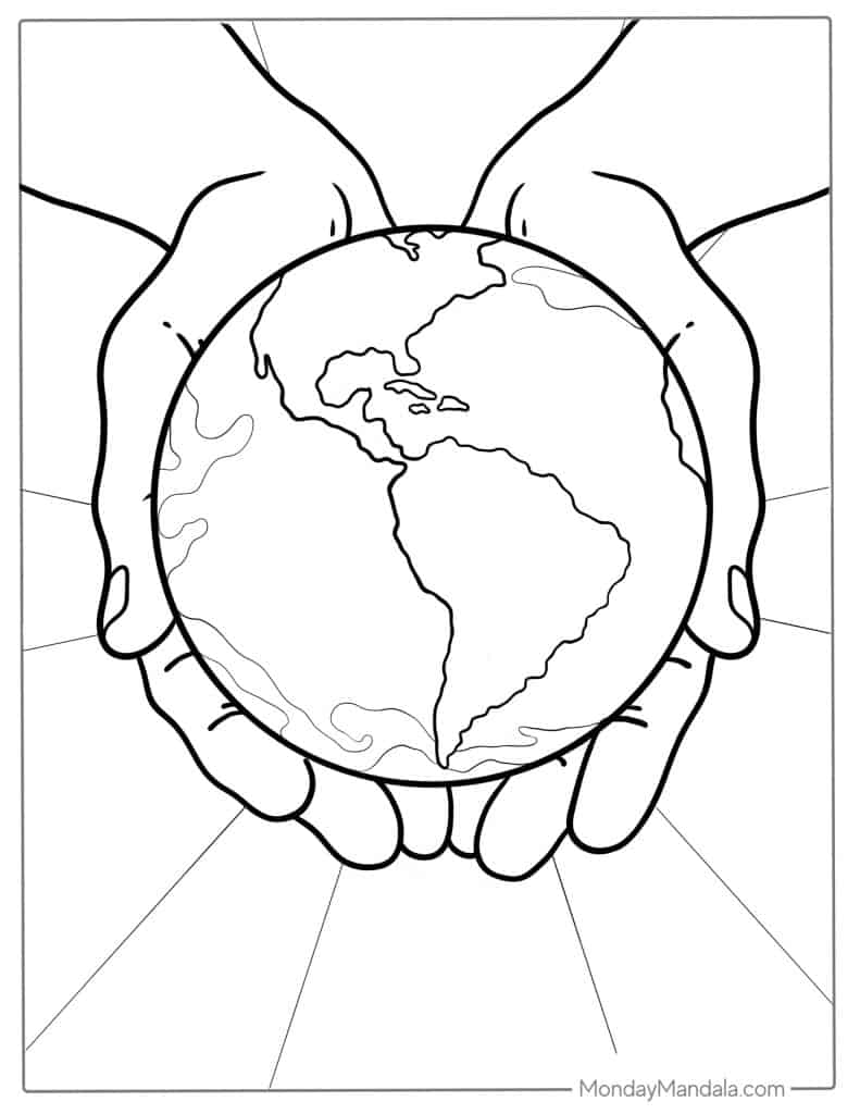 Earth coloring pages free pdf printables