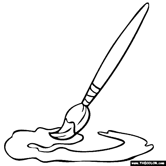 Paintbrush coloring page paint brushes art tools drawing line art drawings