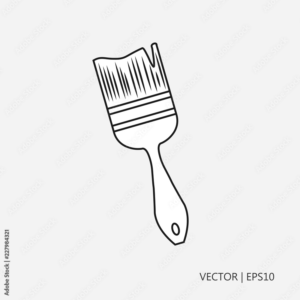 Vector illustration paintbrush for painting walls simple paint brush drawings for children coloring pages vector