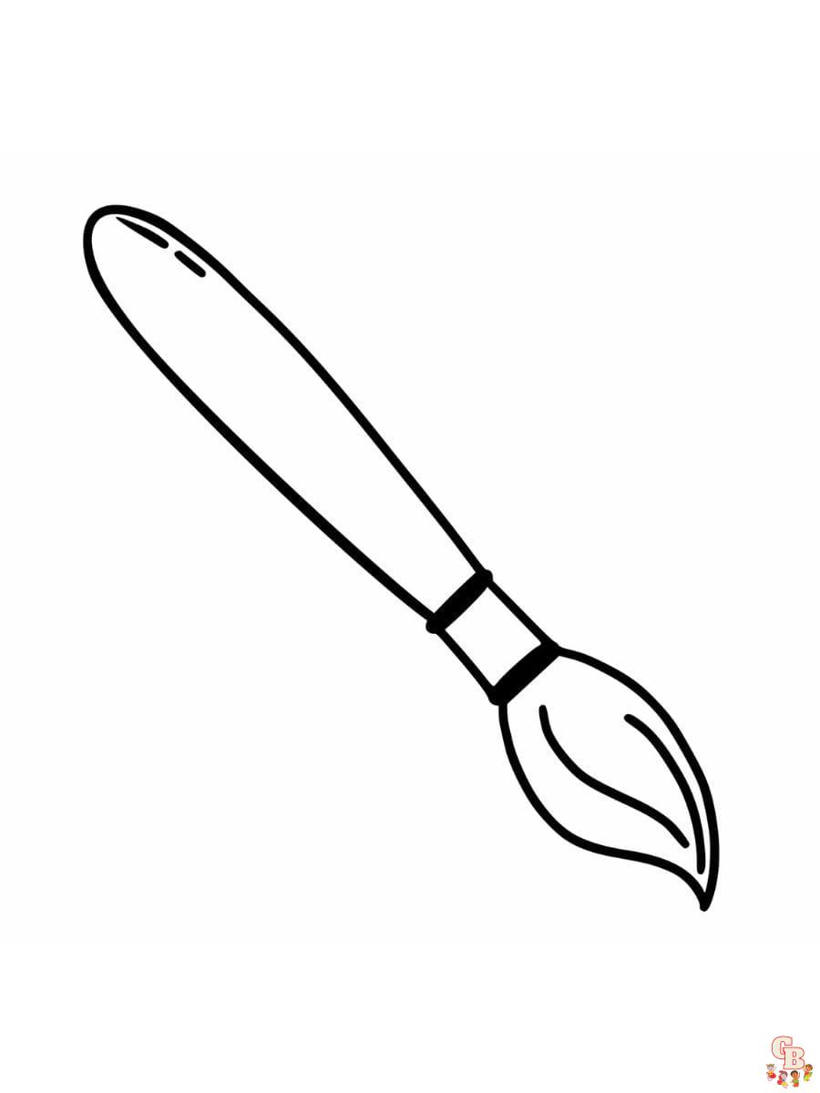 Printable paintbrush coloring pages free for kids and adults