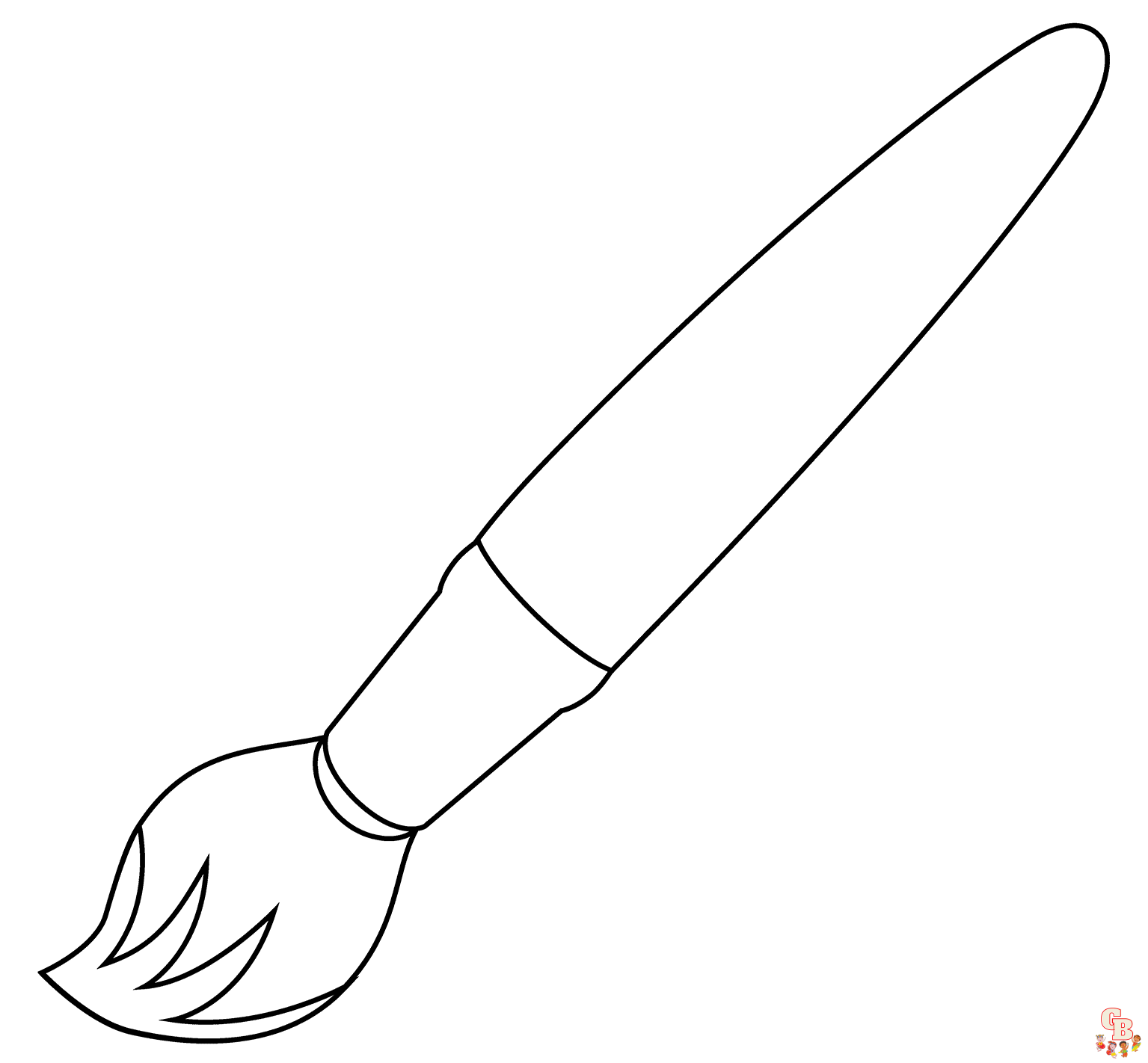 Printable paintbrush coloring pages free for kids and adults